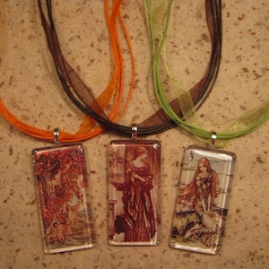 18 Inch Necklace, Ribbon Cord Necklace, Ribbon Necklace, Pendant Necklace, Adjustable Necklace, Organdy Ribbon Cord
