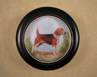 Beagle Paperweight, Beagle Art, Beagle 15 Inch, Beagle Portrait, Round Paperweight, Glass Paperweight, Beagle Lover, Dog Paperweight