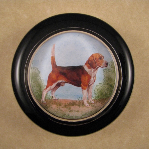 Beagle Paperweight, Beagle Art, Beagle 15 Inch, Beagle Portrait, Round Paperweight, Glass Paperweight, Beagle Lover, Dog Paperweight