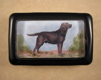 Black Lab, Labrador Retriever, Black Lab Paperweight, Black Lab Gift, Dog Paperweight, Black Lab Art, Rectangle Glass, Glass Paperweight