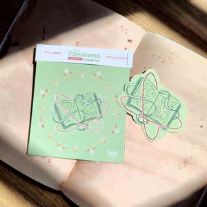 Pack sticker et carte - La Lecture - Vos passions illustrées