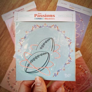 Pack sticker et carte - Le Rugby - Vos passions illustrées