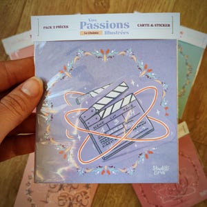 Pack sticker et carte - Le Cinéma - Vos passions illustrées