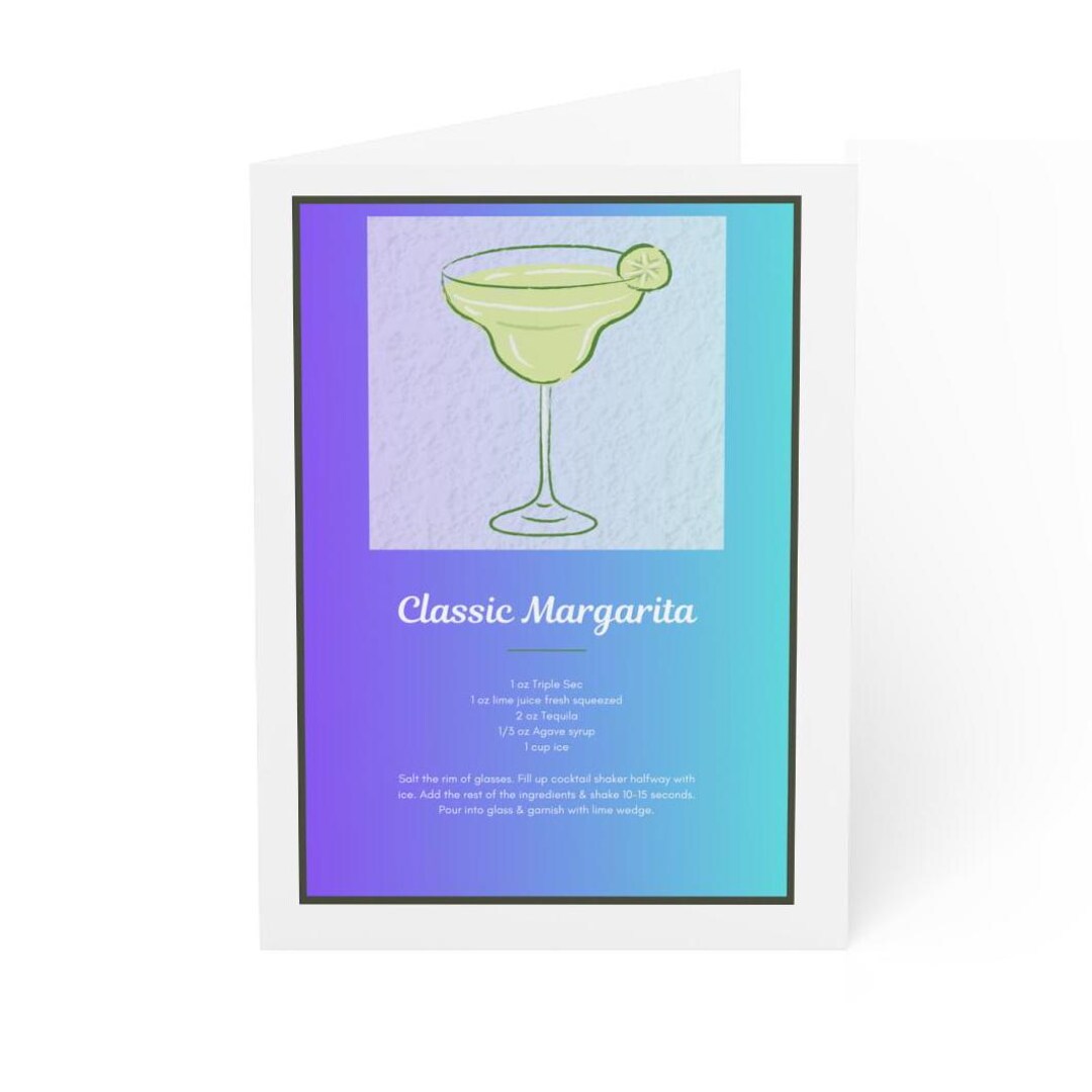 Margarita Recipe Card Template, Personalized Recipe Card, Bar Drink Recipe Card, Editable Recipe ...