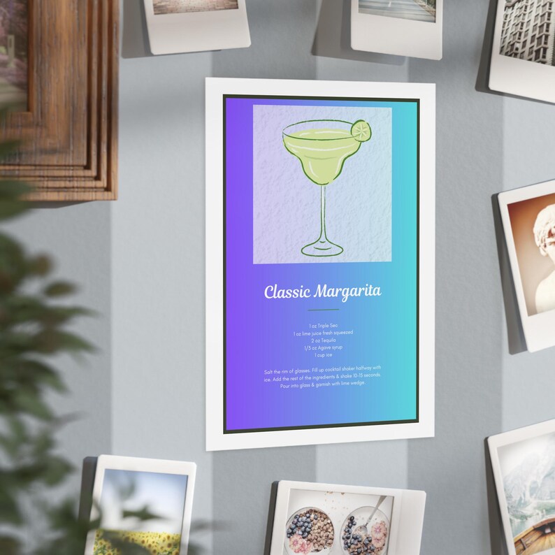 Margarita Recipe Card Template, Personalized Recipe Card, Bar Drink Recipe Card, Editable Recipe ...
