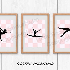 Gymnastics Wall Art | Gymnast Digital Download | Gymnast silhouettes