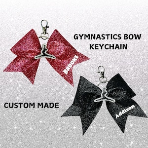 Custom Gymnastics Bow Keychain | Gymnastics Keychain | Gymnastics Bag Accessory | Gymnast Gift |