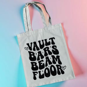 GYMNAST TOTE Bag White Canvas| Custom GYMNASTICS Bag | Gift For Gymnasts