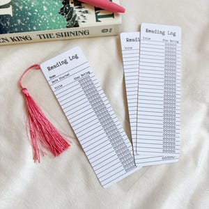 Reading Log Bookmark, Reading Tracker, Book Log, Book Tracker, Five Stars, New Years, Goals, Booktok, Bookish Merch, Gift for Readers