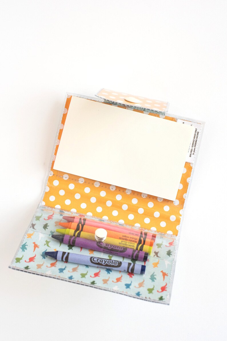 Kids Travel Crayon Wallet Dinosaurs Etsy