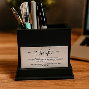 Pen & Business Card Holder –  Desktop Organizer