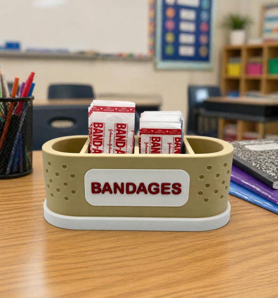 Bandage Organizer Tray | Band-aid Holder | Classroom Desk Organizer | First Aid Storage for Teachers