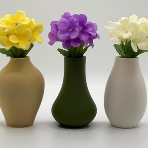 Mini Magnetic Vase Bundle – 3D Printed Fridge Decor