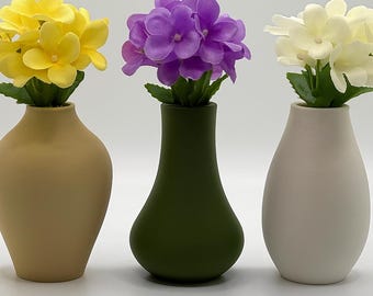 Mini Magnetic Vase Bundle – 3D Printed Fridge Decor
