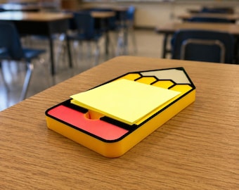 Pencil Shaped Sticky Note Holder | Teacher Gift |  Desk Organizer | Classroom Office Decor
