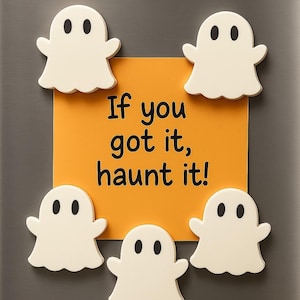 Friendly Ghost Fridge Magnet – Fun Halloween Decor