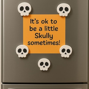 Skull Fridge Magnet – Halloween Decor for Kitchen or Office