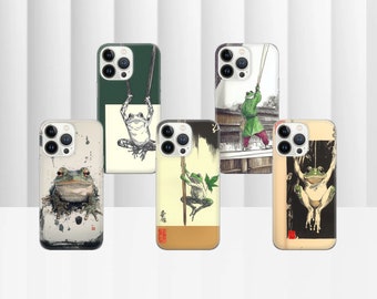 Capa de celular em TPU Gel com arte de sapo de Hoji Matsumoto