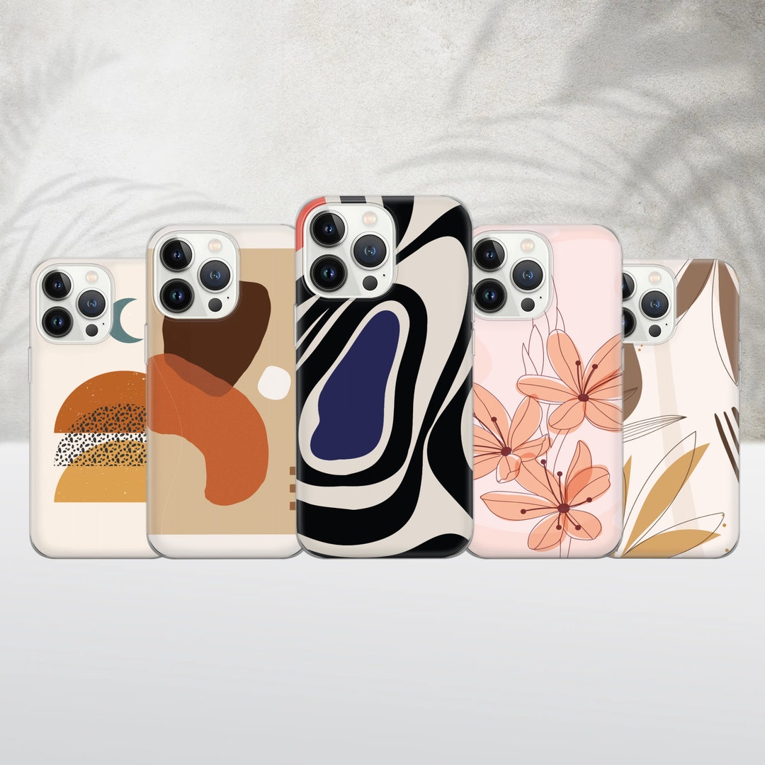 Boho Abstract Art Phone Case, Matte Glitter Gel Cover - Etsy