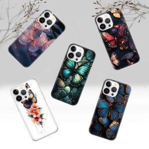 Butterfly Phone Case Wings Cover for iPhone 16 Pro, 15, 14, 13, 12, 11, Google Pixel 9, 8, 7A, 6A, Samsung Galaxy S24 Ultra, S23fe, A05 A55