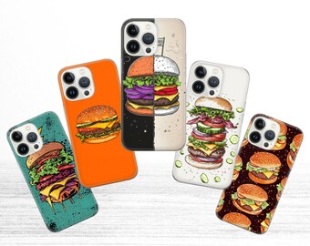 Burger Phone Case, Foodie Lover Gift, Soft Gel TPU Cover