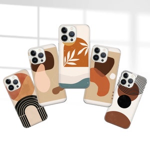 Custodia per telefono Boho minimalista, custodia geometrica per iPhone 16 Pro, 15, 14, 13, 12, 11, Google Pixel 9 Pro, 8, 7A, Samsung Galaxy S24 fe, A16, A55