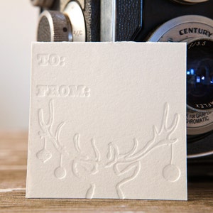 Letterpress gift tag, set of 10 or 20, Christmas Gift tags, Christmas gifts, Holiday Wrapping
