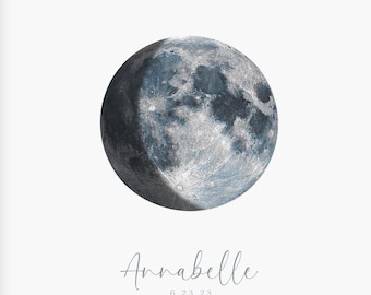 Custom Moon Phase Watercolor Art | Personalized Celestial Gift (Digital Download)