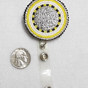 Handmade beaded badge reel/beaded jewelry/beadwork/work badge/badge reel