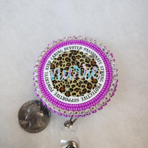 Handmade beaded badge reel/beaded jewelry/beadwork/work badge/badge reel
