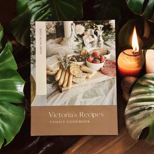 Personalized Recipe Cookbook Gift for Chefs, Food Lovers & Families | Keepsake Family Recipe Book Blank Recipe Card Book