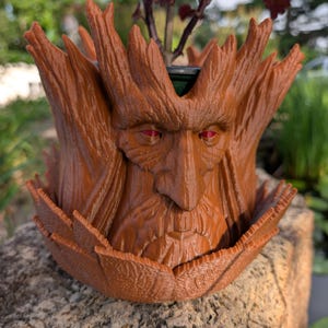 Tree Ent Pot | Fantasy Wood Spirit Face Planter with Drainage Options