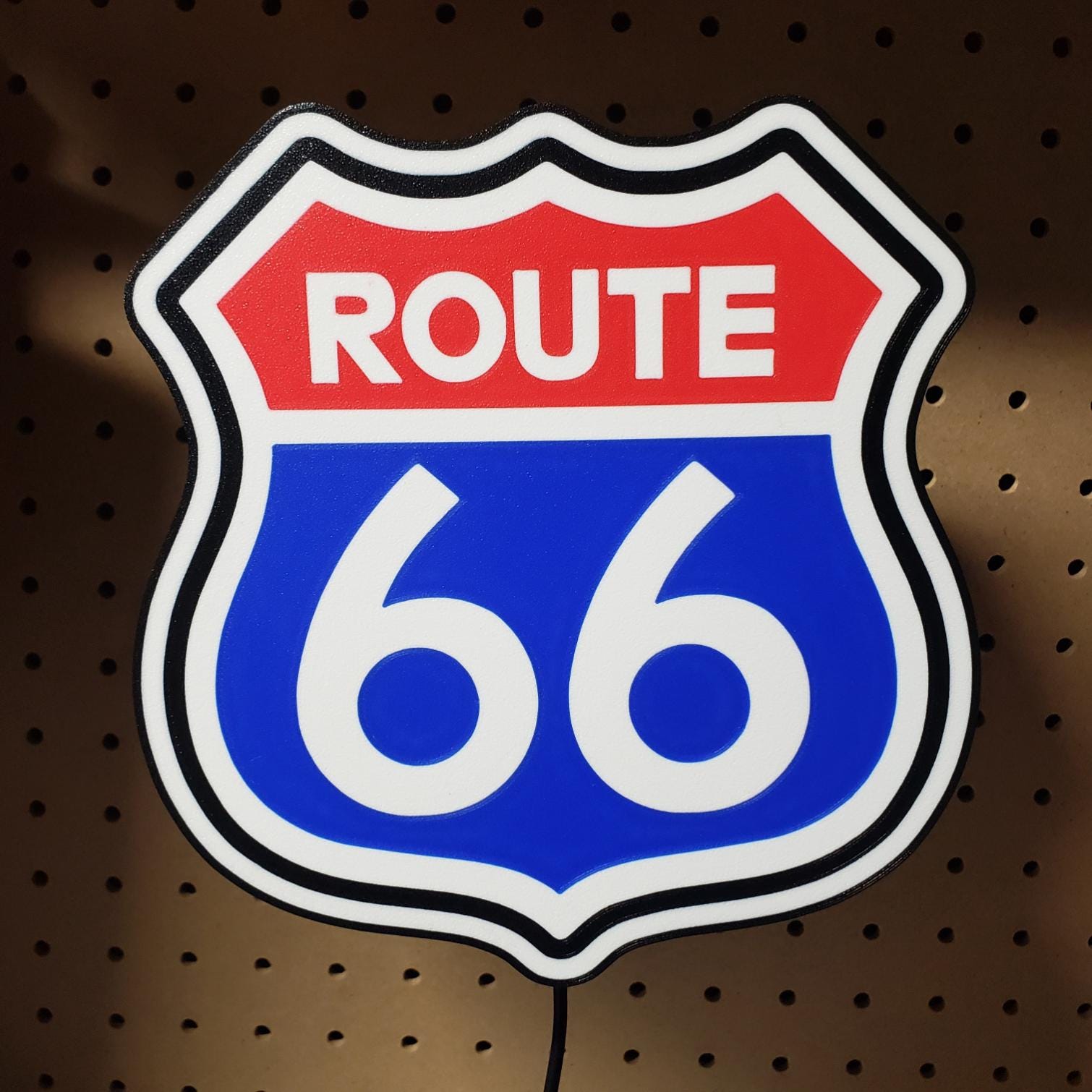 Route 66 LED Light Box Sign – Neon Style Retro Wall Decor, Americana ...