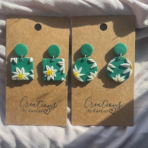 Daisy Polymer Clay Earrings
