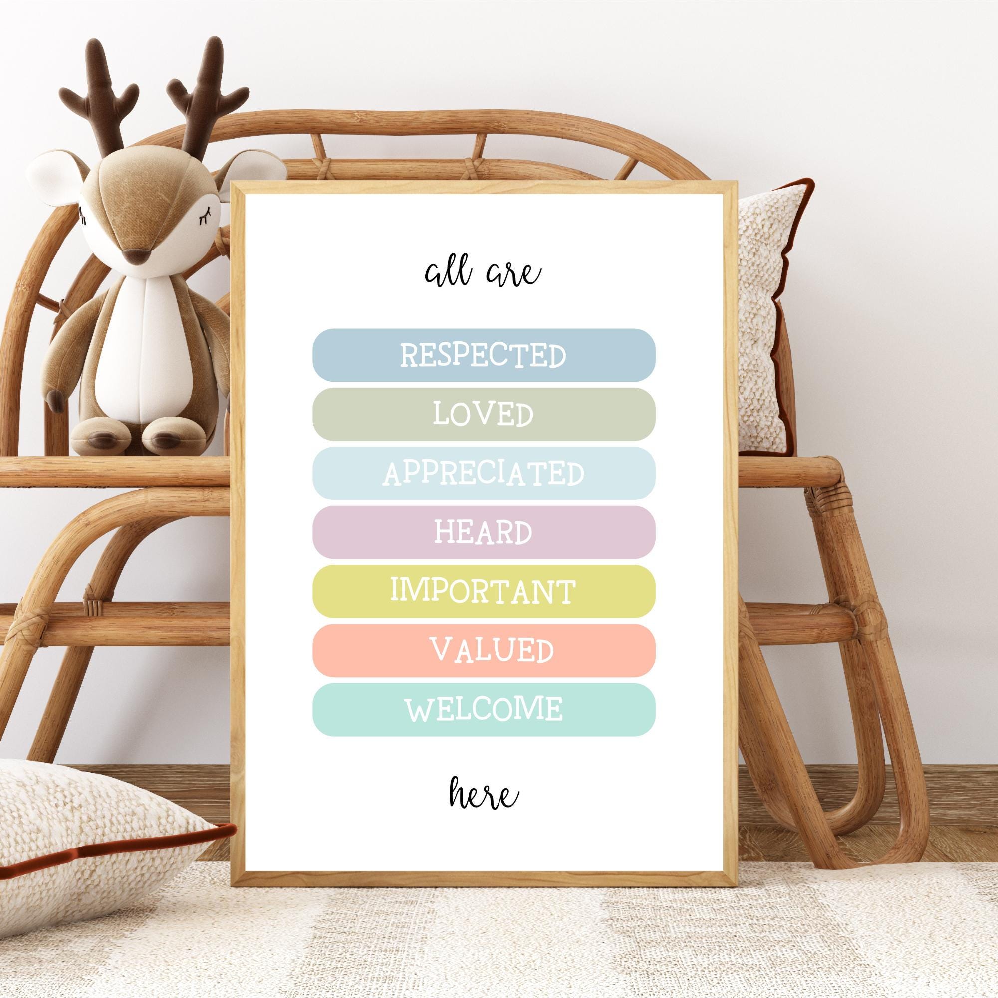 All Are Welcome Here Poster, Diversity Inclusion Sign, Everyone is ...