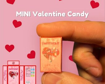 Printable MINI Valentine candy box - DIY Dollhouse printable 1:12