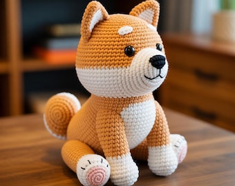 柴犬のあみぐるみ編み図 / かぎ針編み パターン PDFパターン 和犬