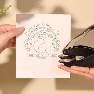 Personalized Book embosser | Ex Libris Embosser | Library embosser stamp | Ex Libris | Christmas Gifts for Book Lovers