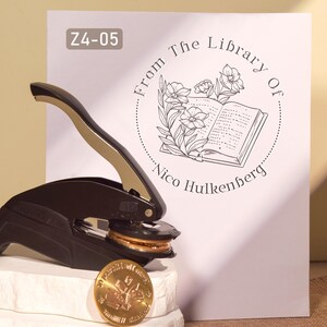 Timbro per libri personalizzato / Timbro per ex libris / Timbro per biblioteca / Ex libris / Regali di Natale per gli amanti dei libri