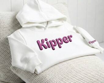 Personalized Kids Name Hoodie | 3D Puff Print Children Sweatshirt | Custom Raised Letter Design | 100% Cotton Youth Pullover Gift