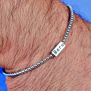 Daddy Bracelet, Custom Dad Bracelet With Kids Name, Family Name Bracelet, Father jewelry, Personalized Gift For Dad, Dad Gift From Kids