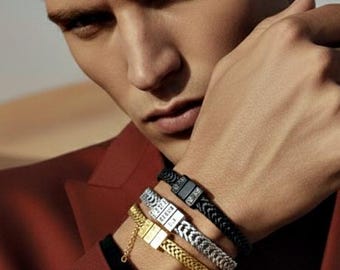 Men's Personalised Stainless Steel Bracelet • Engraved • Stainless Steel • Personalized Bracelet • Hidden Message • Christmas Gift for Him