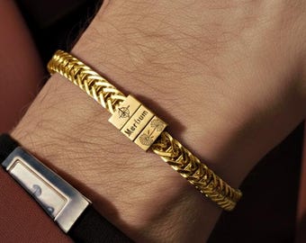 Men's Personalised Stainless Steel Bracelet • Engraved • Stainless Steel • Personalized Bracelet • Hidden Message • Christmas Gift for Him