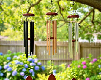 Personalized Memorial Wind Chimes Gift | Custom Engraved Sympathy Loss of Loved One | Remembrance Gift Mom Dad Grandma | Bereavement Chime