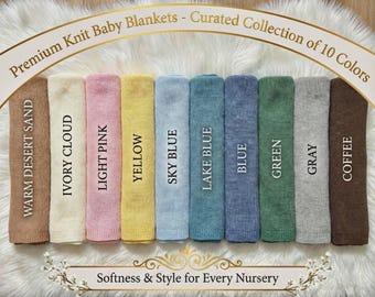 Custom Baby Blanket Personalized Name Embroidered | Knit Cotton Newborn Nursery Gift | Baby Shower Christening Monogram Keepsake