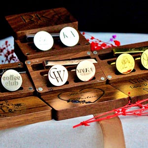 Engraved Groomsmen Gifts, Cufflinks Set, Grooms men Proposal, Personalized Wedding Groomsman Cufflinks, Best Man Gift, Engraved Cuff Links