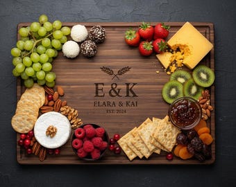 Personalized Bamboo Cutting Board Charcuteri Board Engraved Wedding Gift Custom Charcuterie Anniversary Birthday Present Her Gift