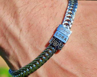 Father Gift, Custom Silver Bracelet For Dad With Kids Name, Personalize Daddy Bracelet, Family Jewelry, Famliy Name Bracelet, Husband Gift