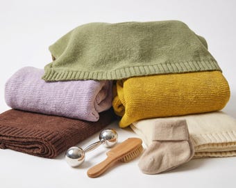 Luxury Organic Cotton Knit Baby Blanket | Ultra-Soft Newborn Gift | Premium Nursery Blanket | Perfect Baby Shower & Christening Gift