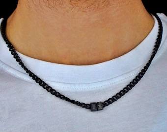 Custom Name Necklace for Dad Engraved Stainless Steel Chain Men Personalized Father Gift Diamond Cut Franco Chain Dad Jewelry